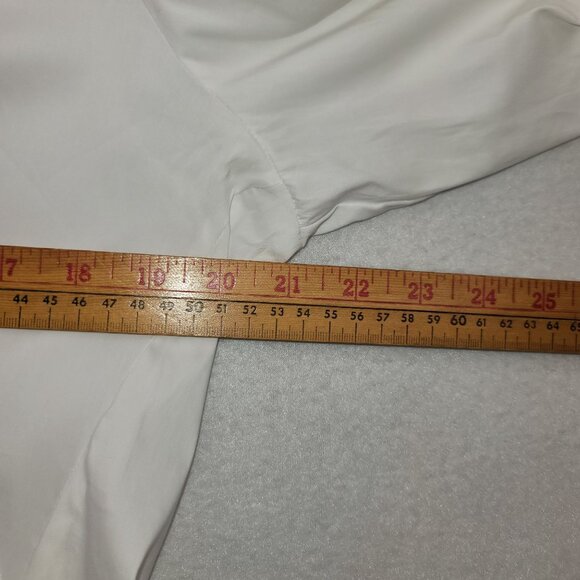 Renuar White Button-Up Shirt Size 12 Womens Sleek Cotton Nylon New - Picture 9 of 11